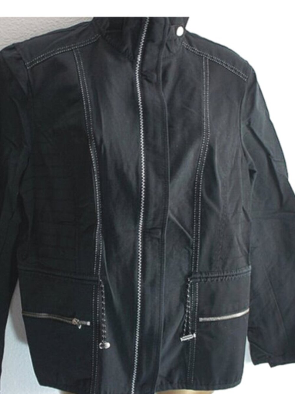 Chico's Black W/ White Stitching Jacket size 2
